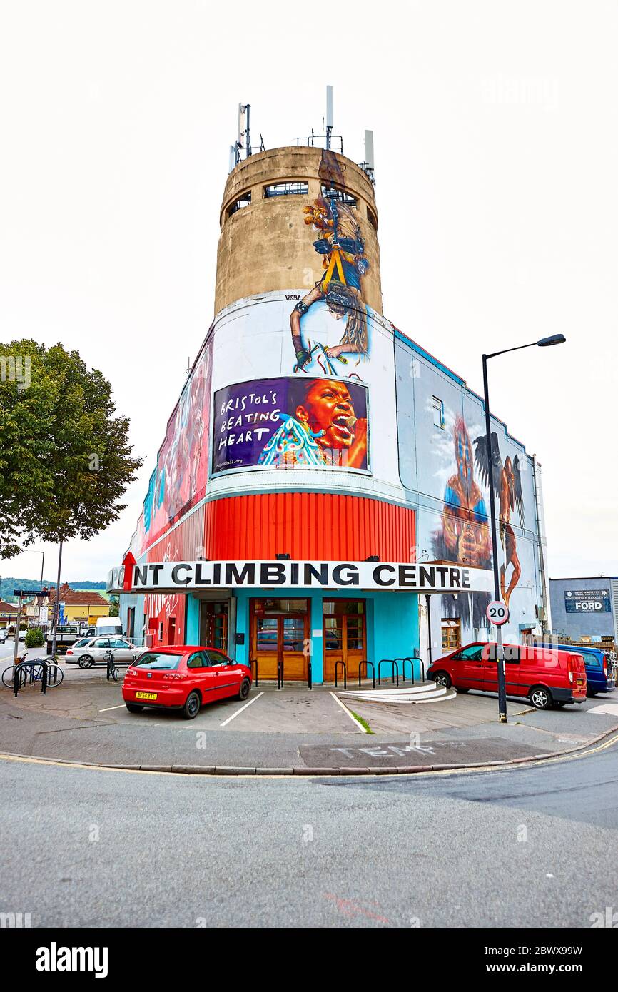 Climbing Centre Wall Mural in Bristol, UK, England Stock Photo Alamy