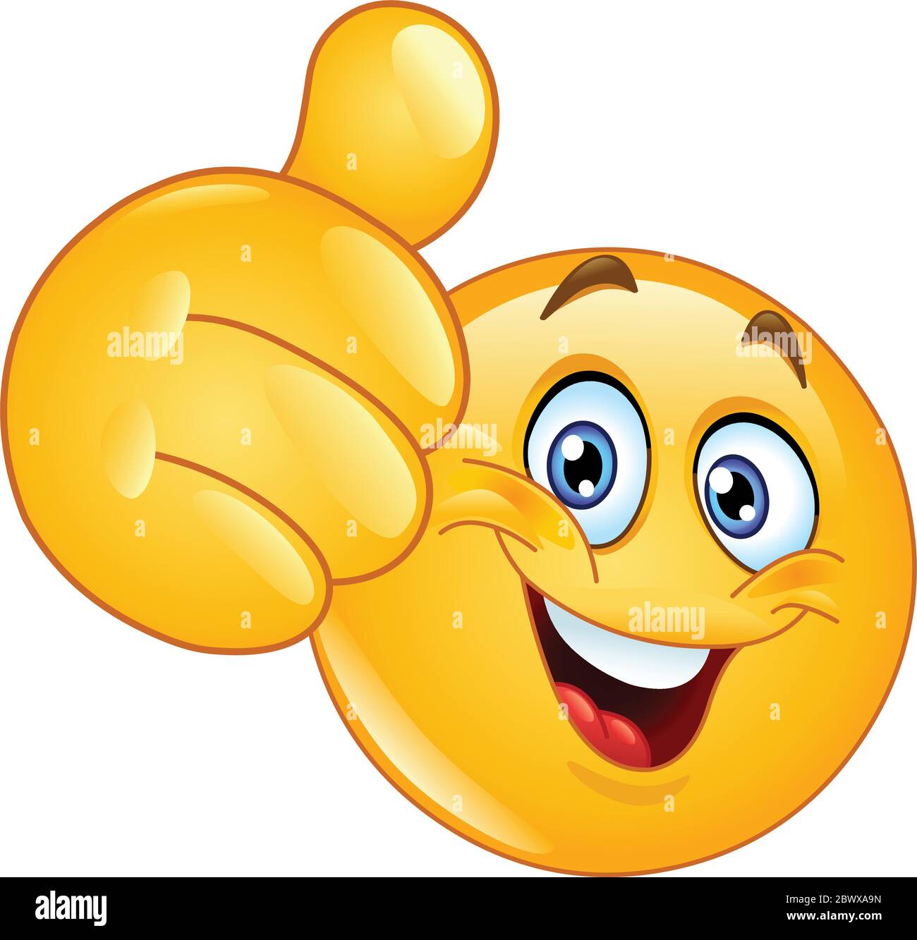 Emoticon Showing Thumb Up Stock Vector Image And Art Alamy