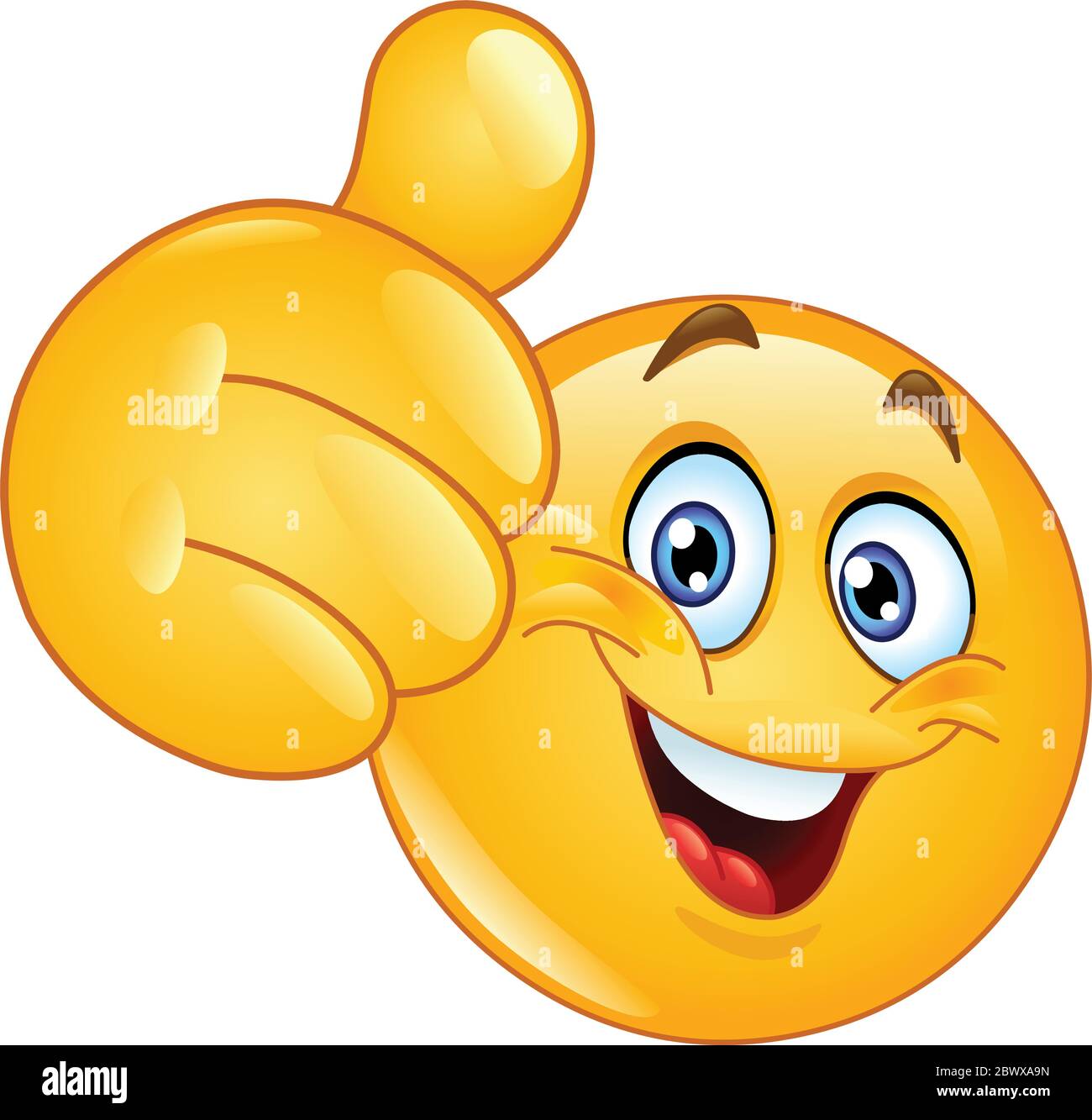 Emoticon Showing Thumb Up Stock Vector Image Art Alamy