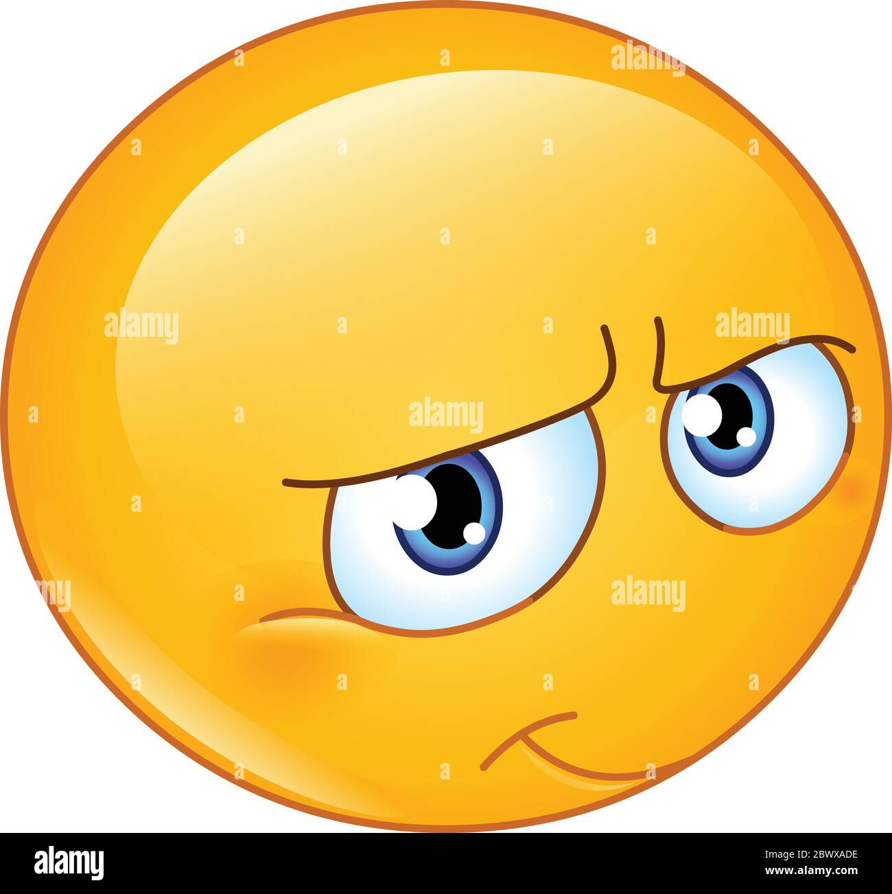 Shy emoji emoticon smiling Stock Vector