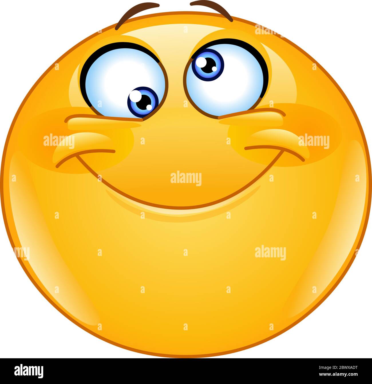 Emoticon with silly eyes Stock Vector