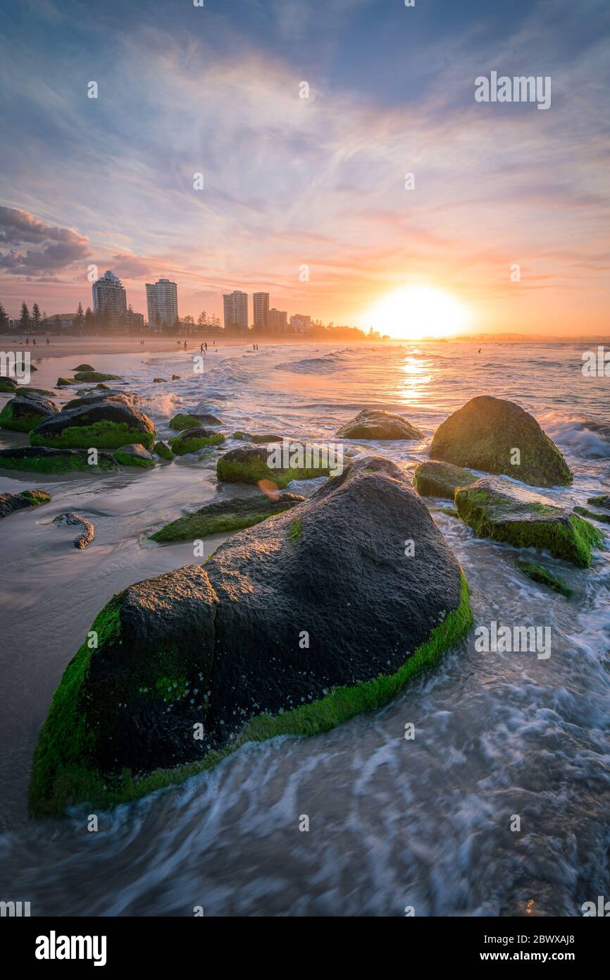Sunset at Tweed Heads, Australia Stock Photo