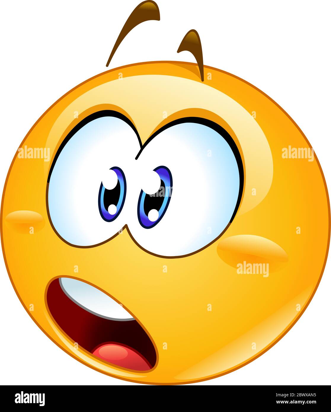 Shocked emoji emoticon opening his mouth Stock Vector