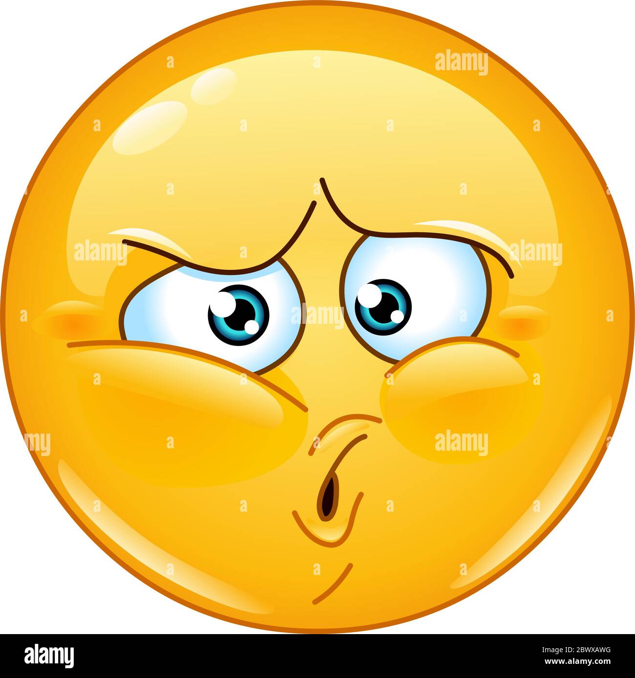 Emoticon with an ouch expression Stock Vector