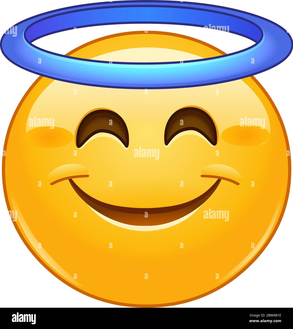 Smiling face with angel halo emoji emoticon Stock Vector