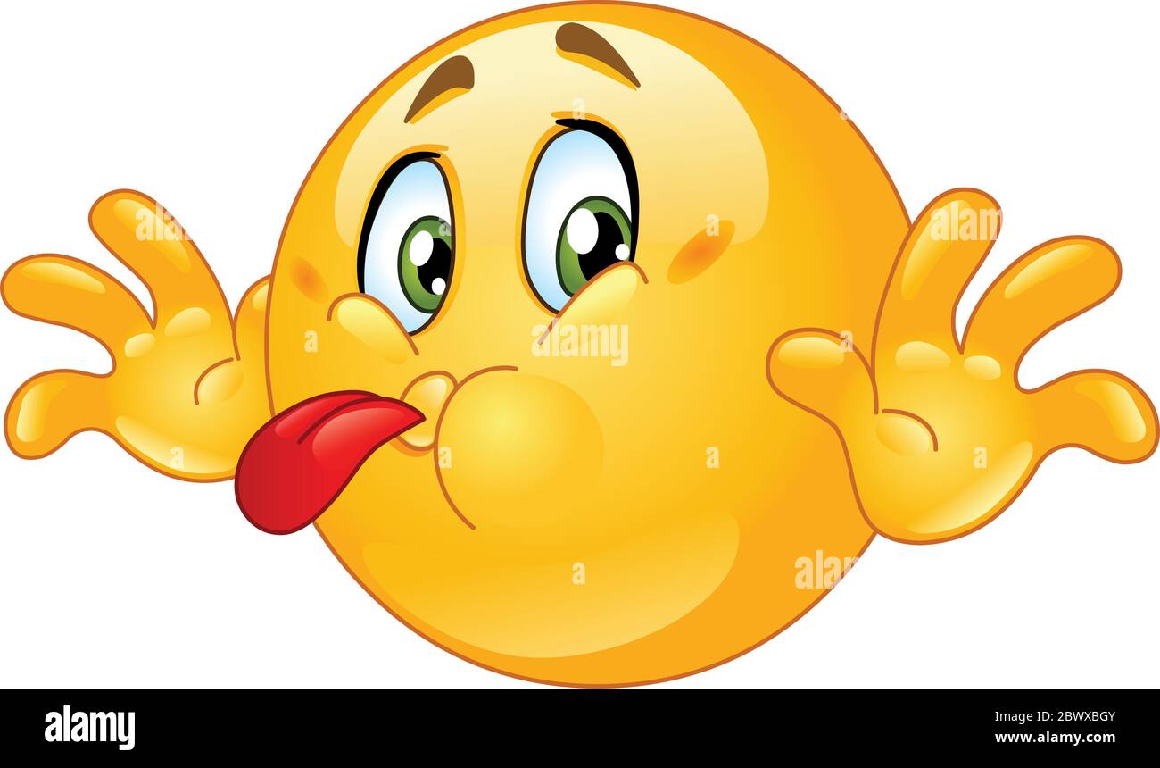 Naughty emoticon sticking out his tongue Stock Vector