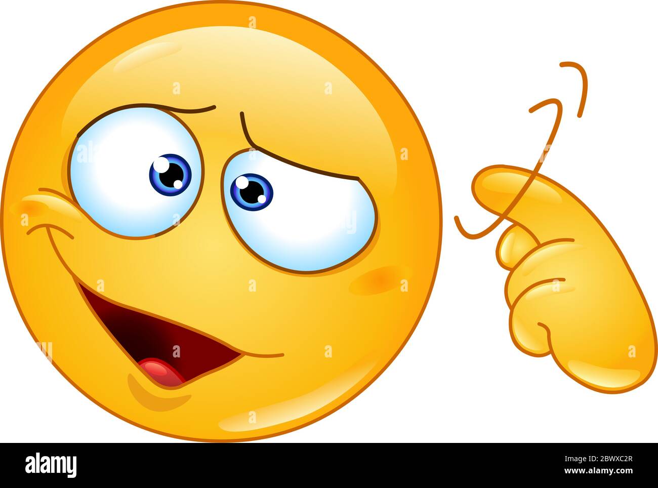 Emoticon showing a screw loose sign by twisting his finger into temple. You are crazy sign. Stock Vector