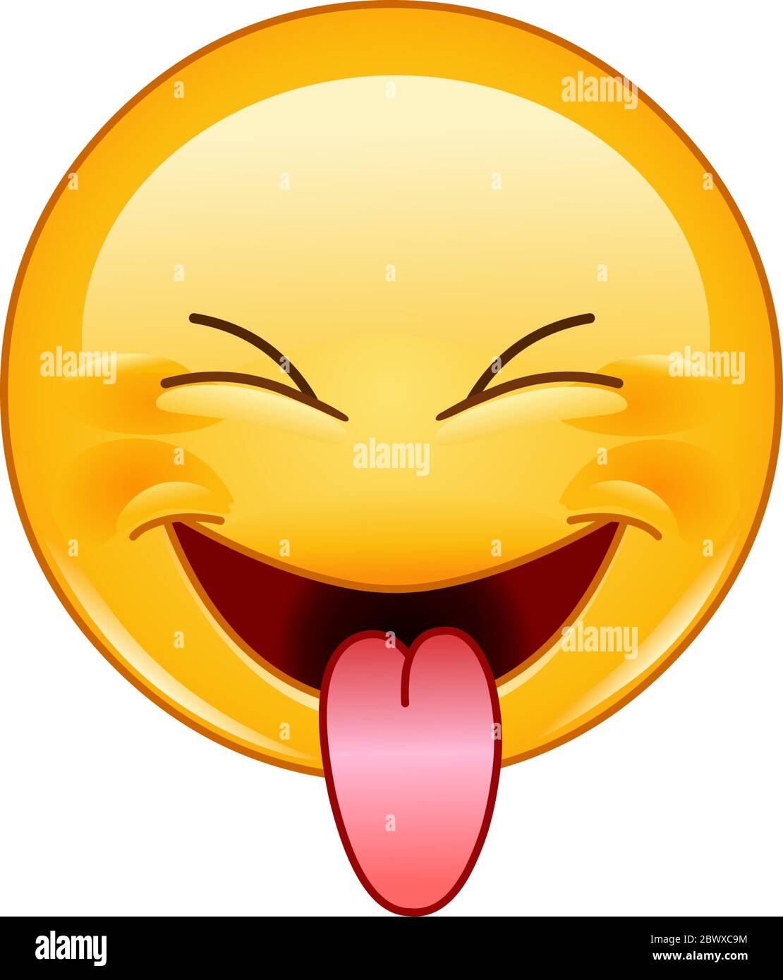 Emoticon with stuck out tongue and tightly closed eyes Stock Vector