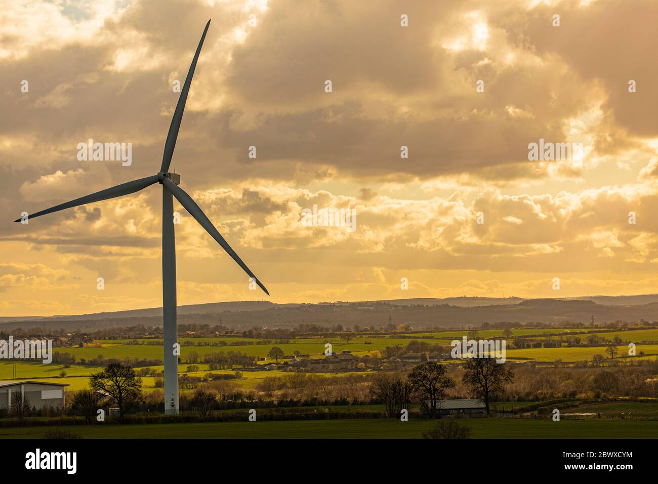 Wind Turbine in the Evening Stock Photo Alamy