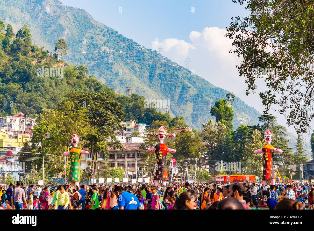 Festival of Kullu Dussehra is being celebrated by the locals. Landscape of Himachal Pradesh. Khajjiar and Dalhousie can be easily traveled from Chamba. Stock Photo