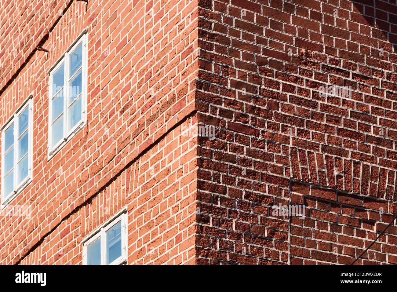 Corner Wall Made Clay Brick Concrete Stock Photo 1805449888