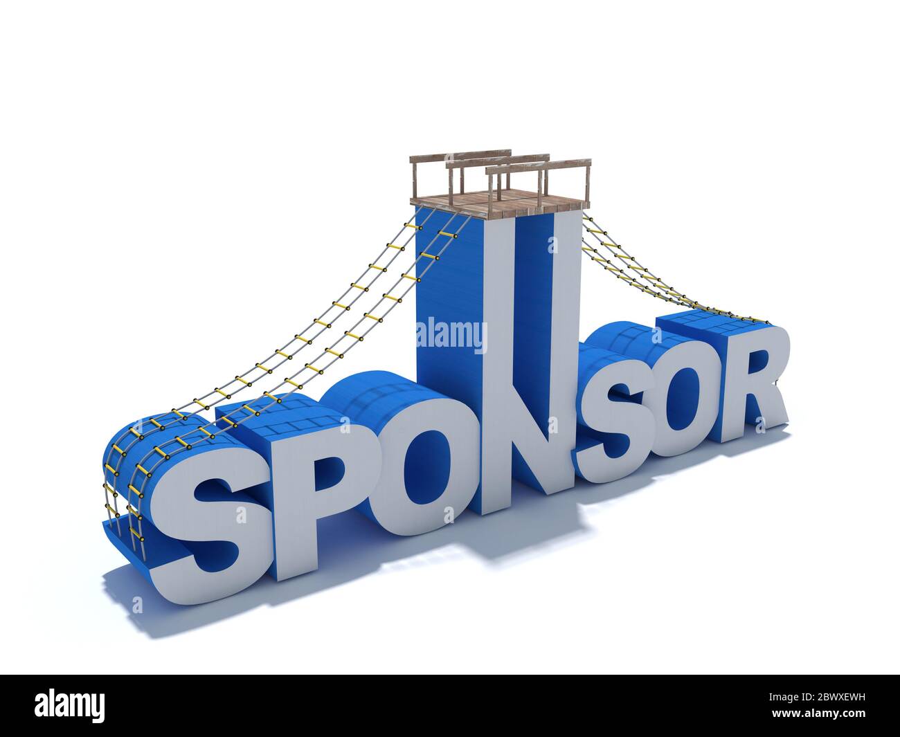 SPONSOR concept cell background 3d render illustration Stock Photo - Alamy