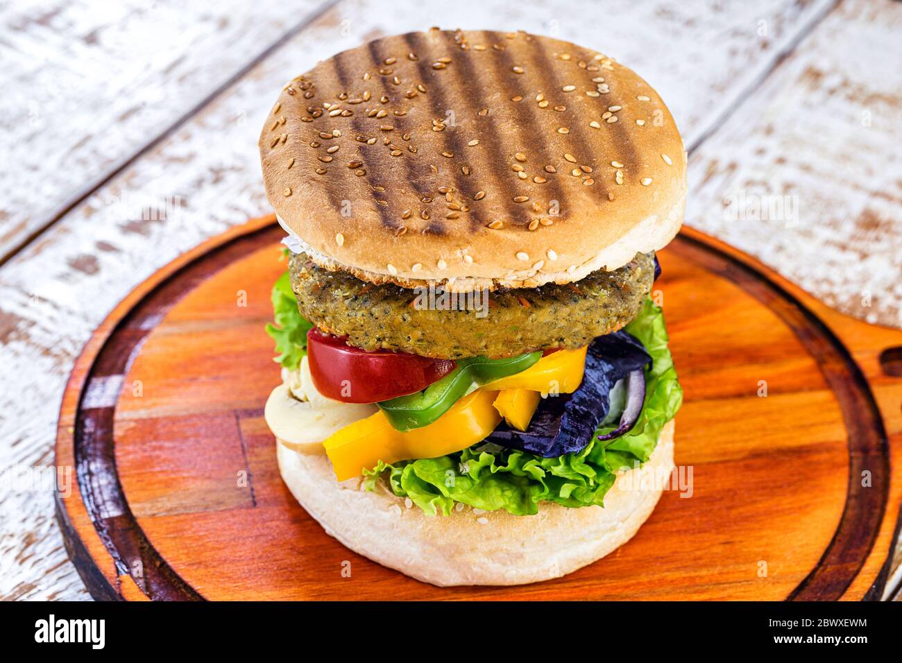 vegan meal, meatless hamburger, gluten free, made with different