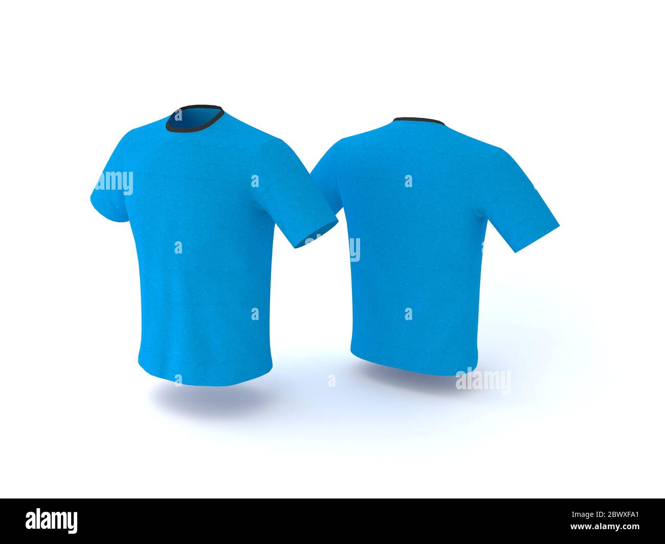 Blue T-shirt template, isolated on background. Men's realistic T