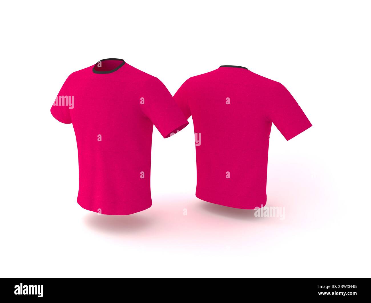 Pink Tshirt template, isolated on background. Men's realistic Tshirt