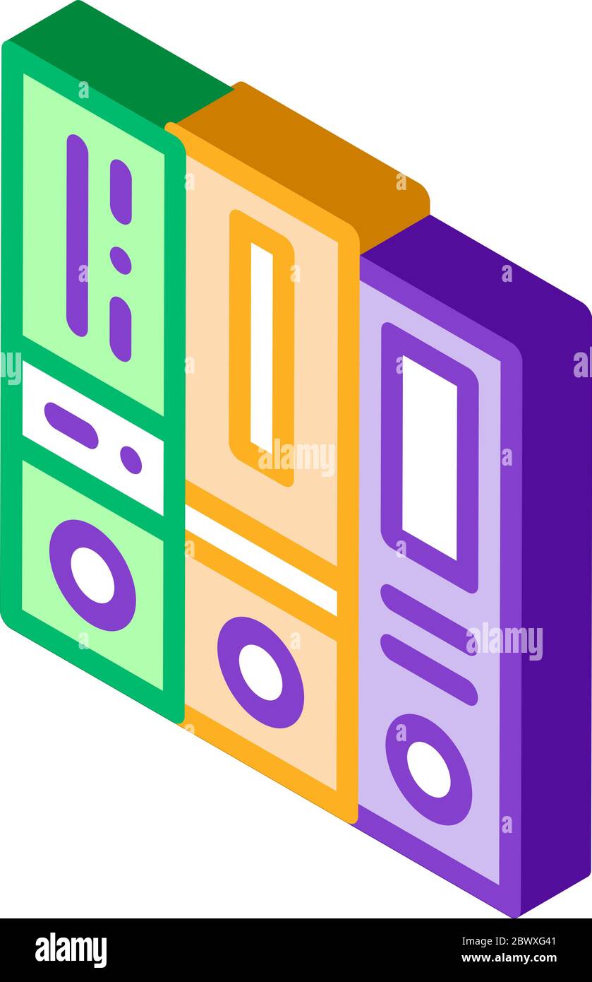 Financial Accounting Folders Reports isometric icon Stock Vector