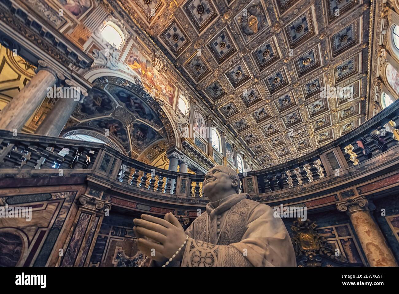 Inside the Basilica Papale di Santa Maria Maggiore in Rome Stock Photo