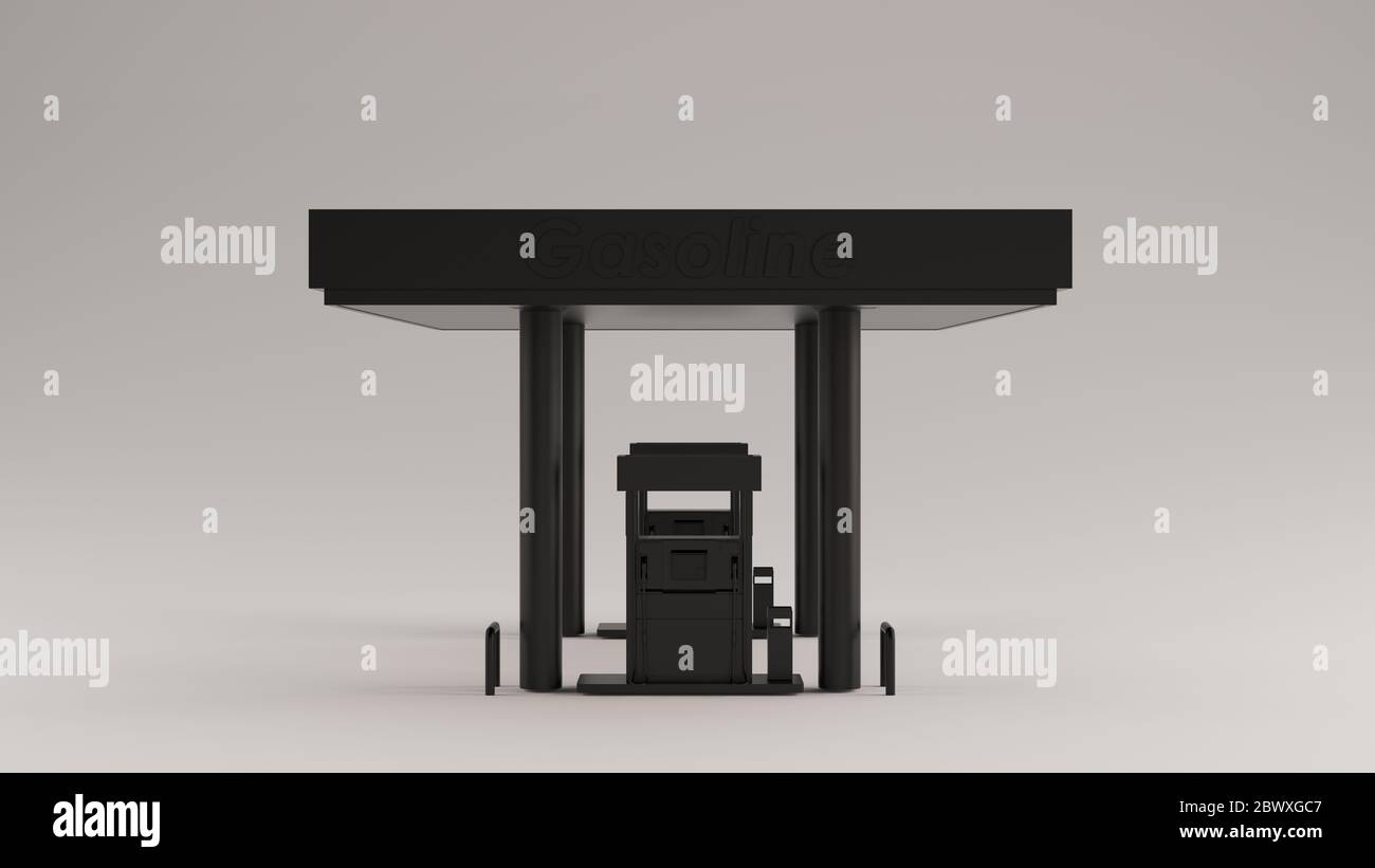 Black Gasoline Station 3d illustration 3d render Stock Photo
