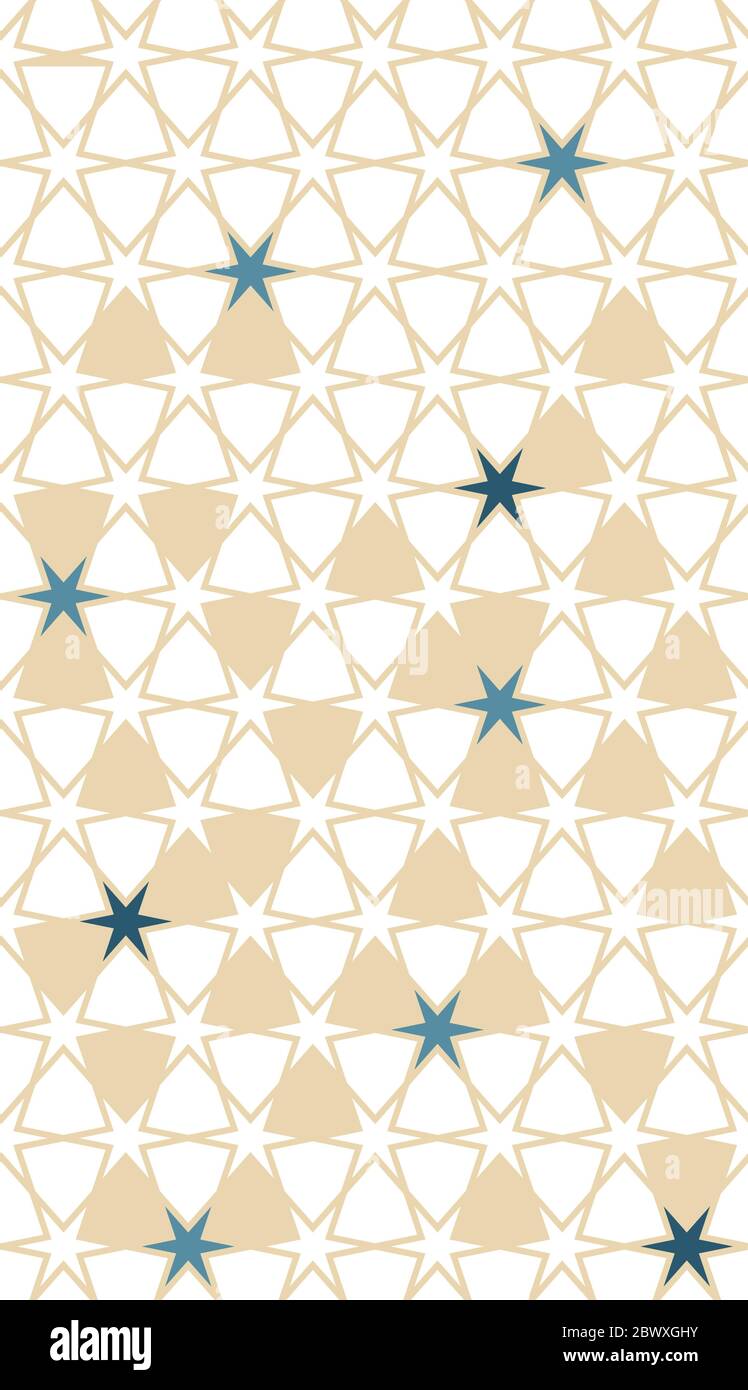 Arabesque seamless vector background pattern. Geometric arabesque halftone background with color tile disintegration Stock Vector