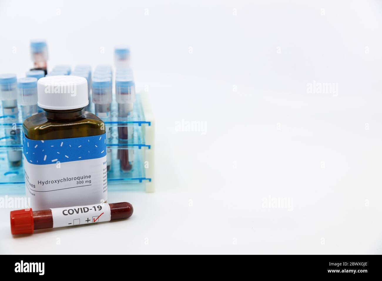 DubaiUAECirca 2020Coronavirus positive test in front of medicine