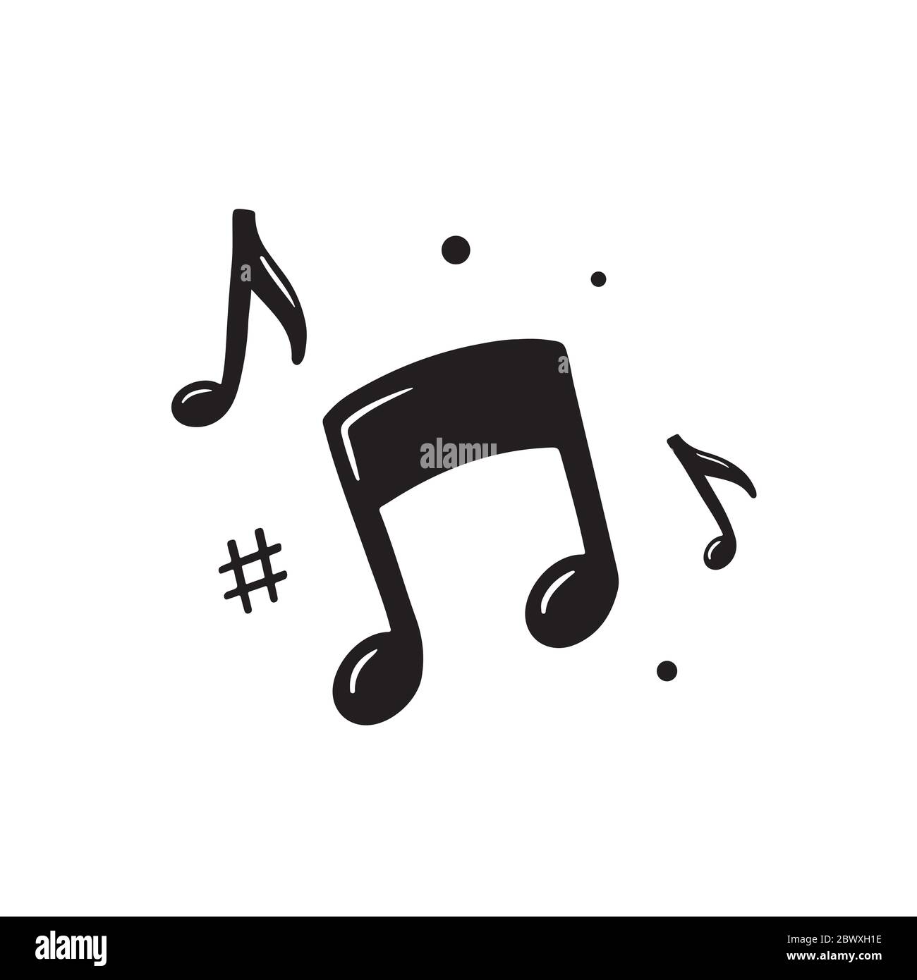 Music note icon. Melody Vector illustration Stock Vector Image & Art Alamy