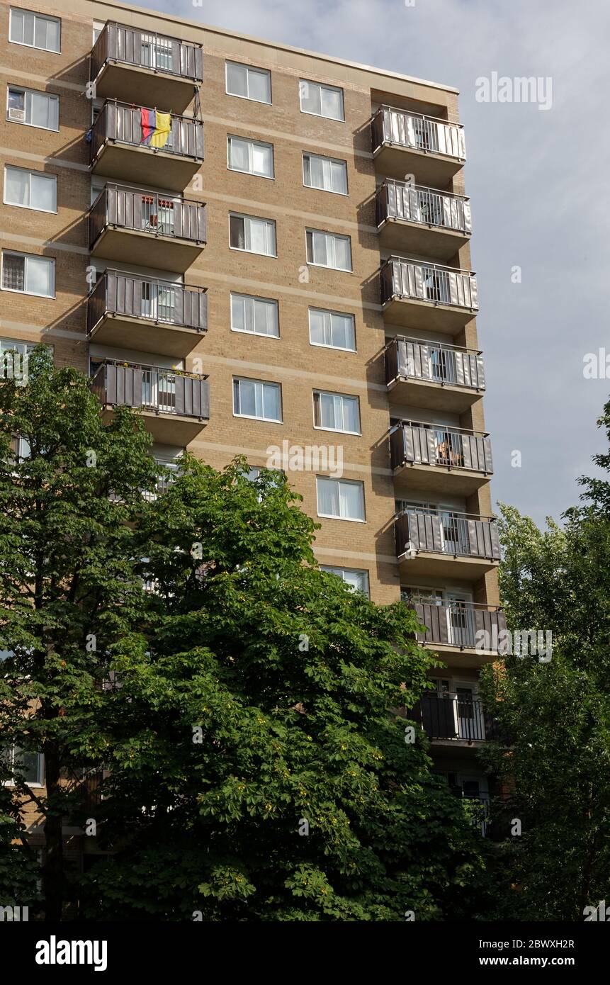 Apartment building facade in downtown Montreal, Canada Stock Photo Alamy