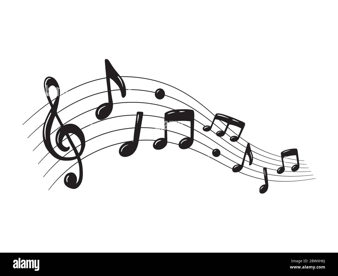 music-notes-on-scale-vector-illustration-stock-vector-image-art-alamy