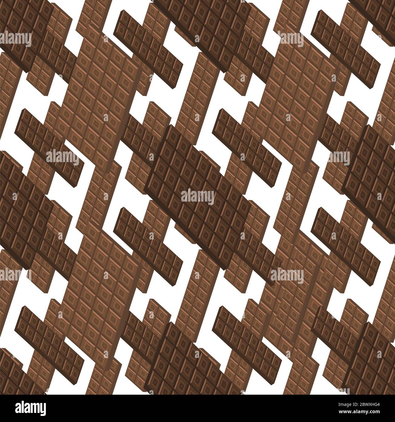 Milk Brown Chocolate Bar Seamless Pattern. Sweet Food. 3d Illustration ...