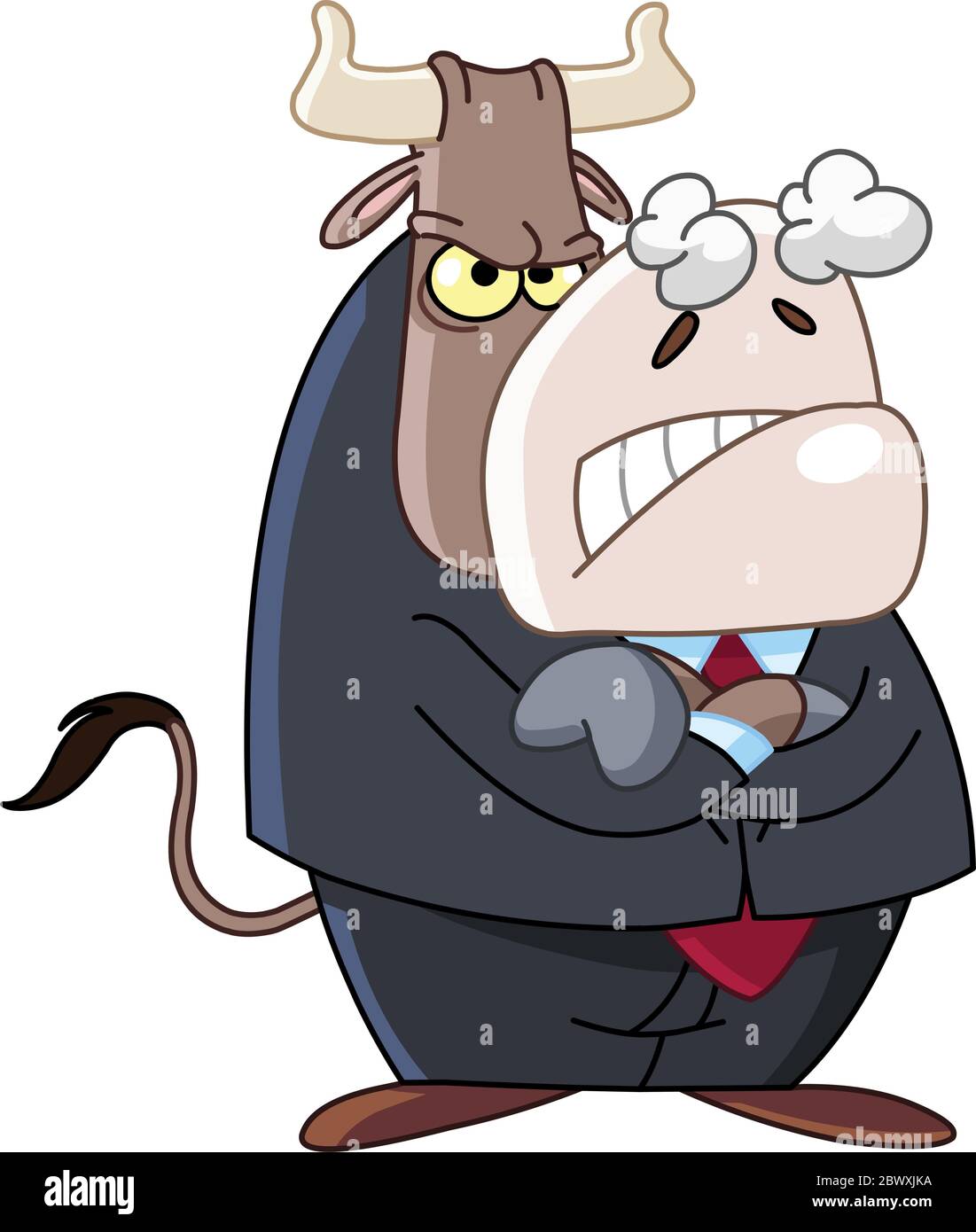 Angry business bull Stock Vector