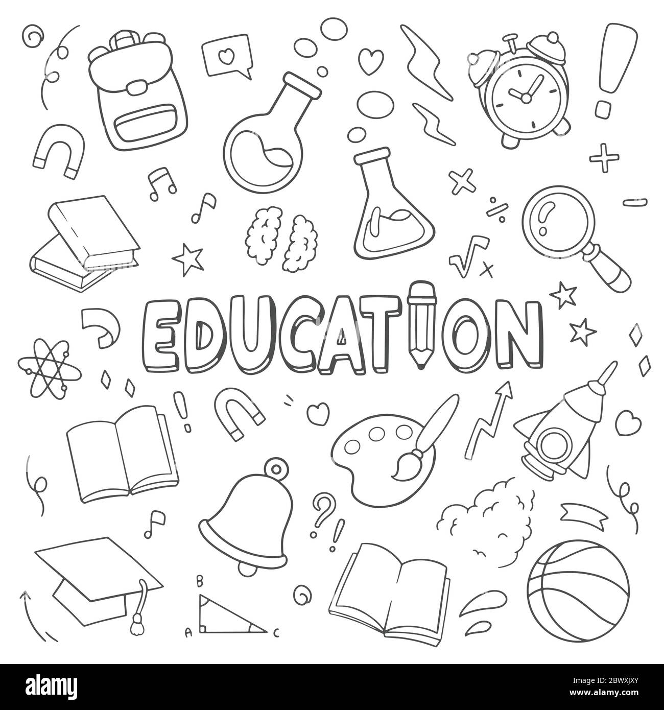 Education doodle. Cute vector illustration Stock Vector