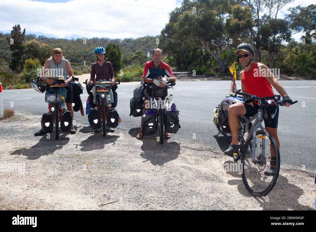 Cycle touring in Australia Stock Photo Alamy