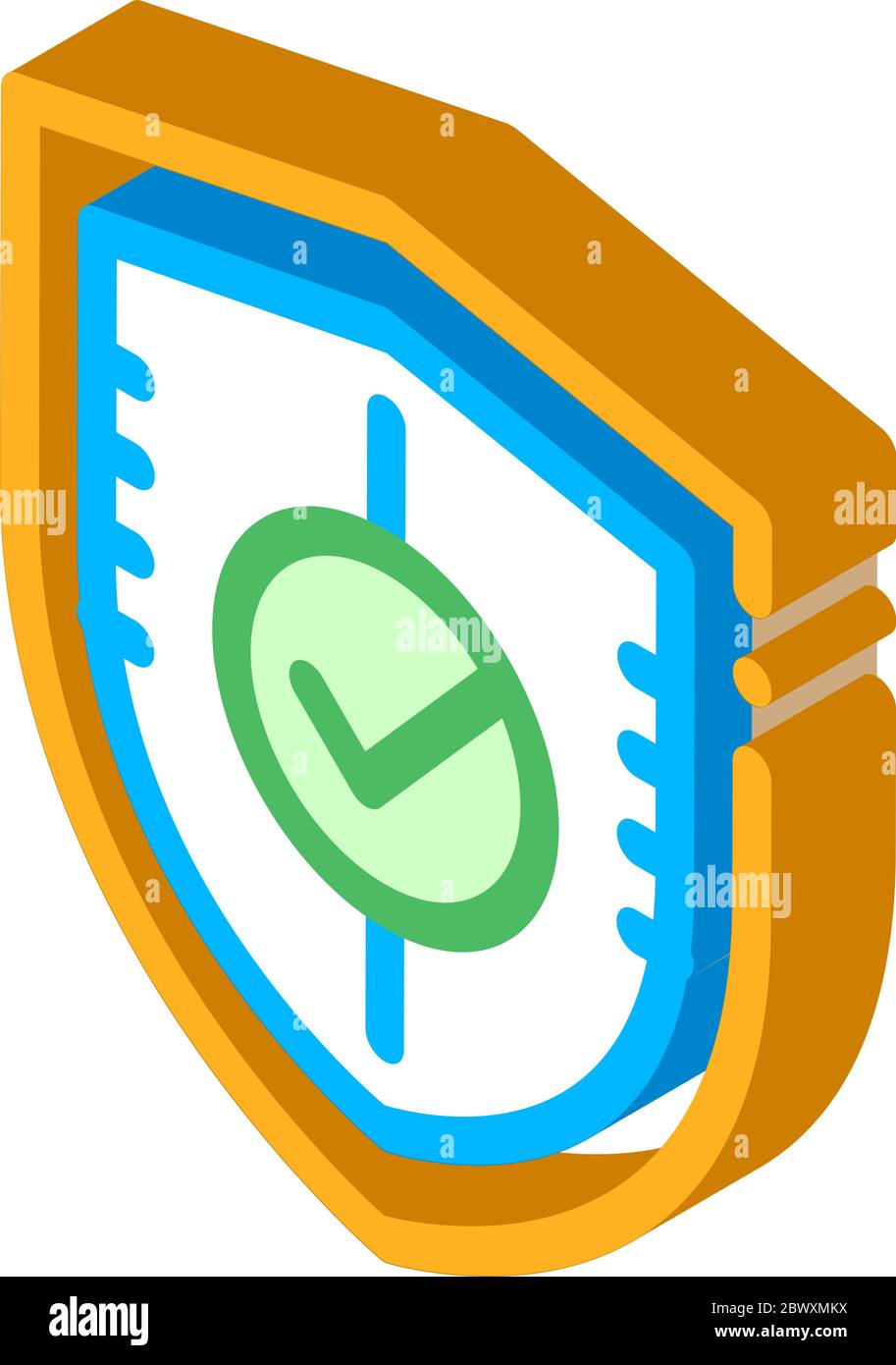 Isometric shield check mark hi-res stock photography and images - Alamy