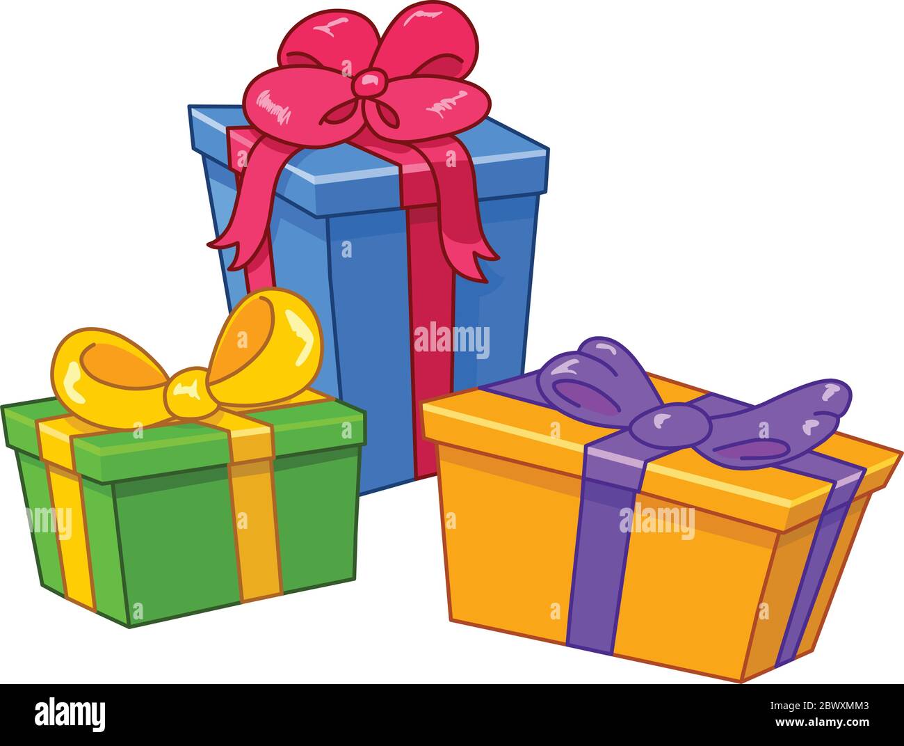 Cartoon gifts. All gifts are on separate layers Stock Vector