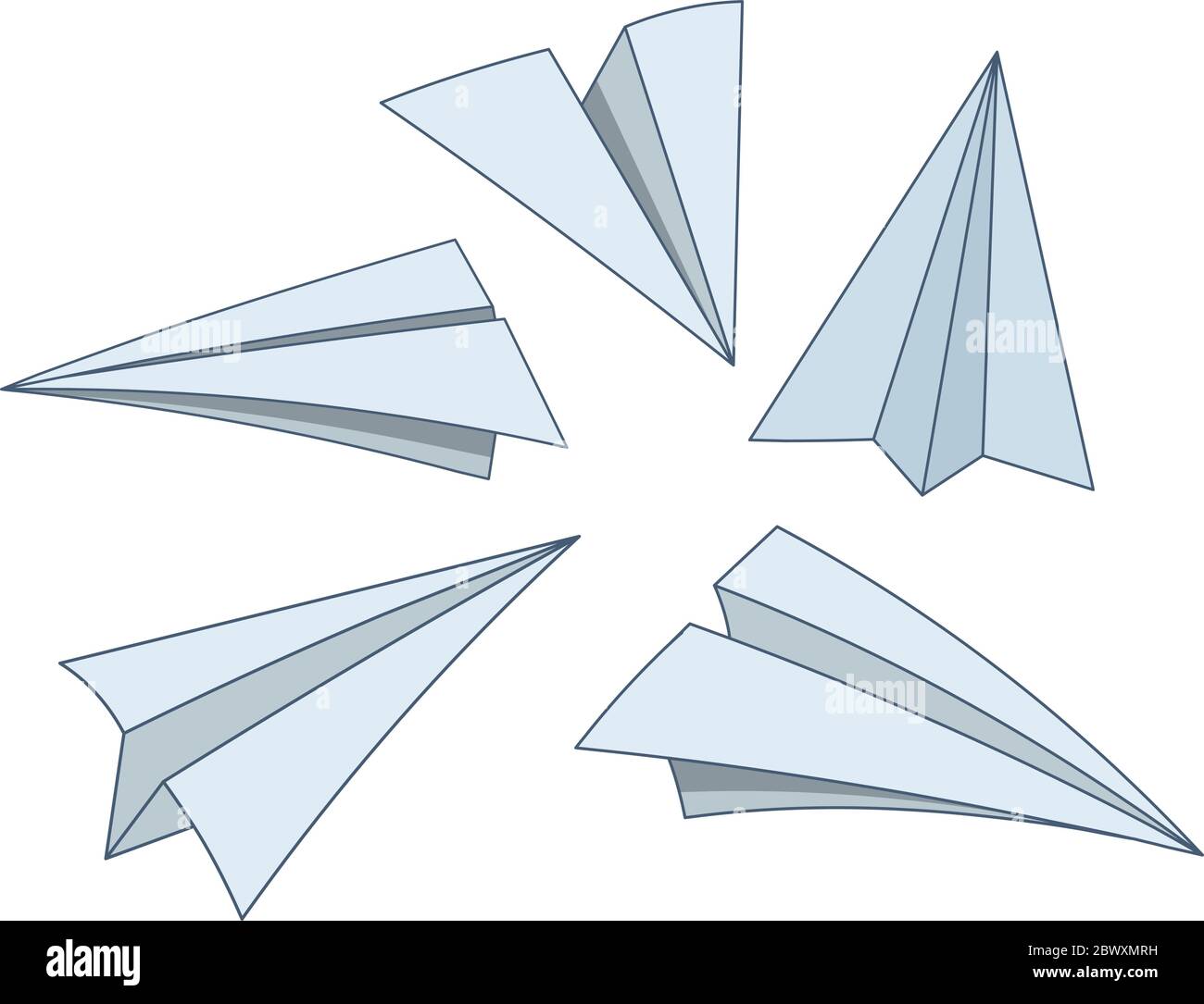 Cartoon paper planes Stock Vector