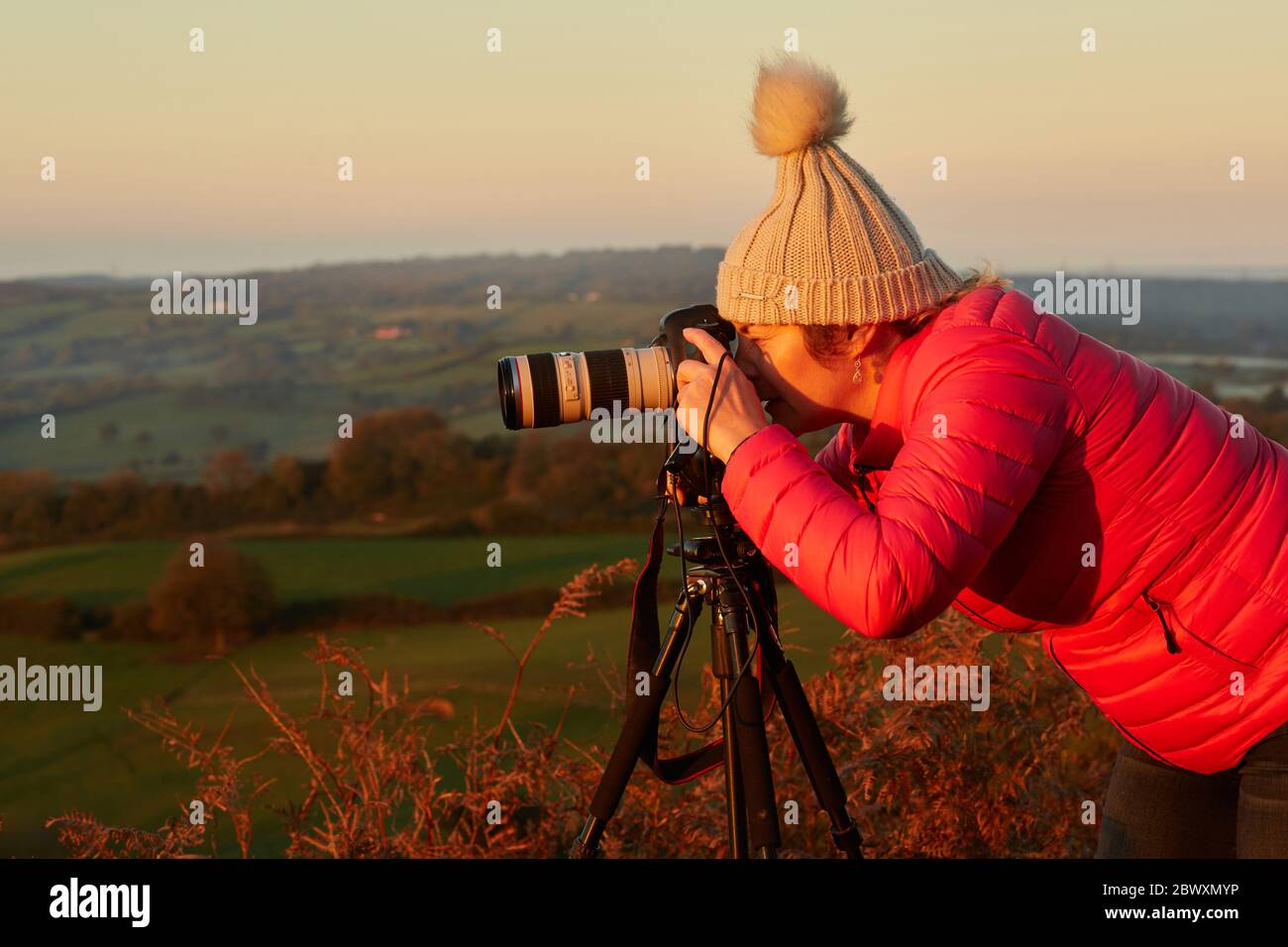 Female amateur photographer having a photography lesson Stock Photo