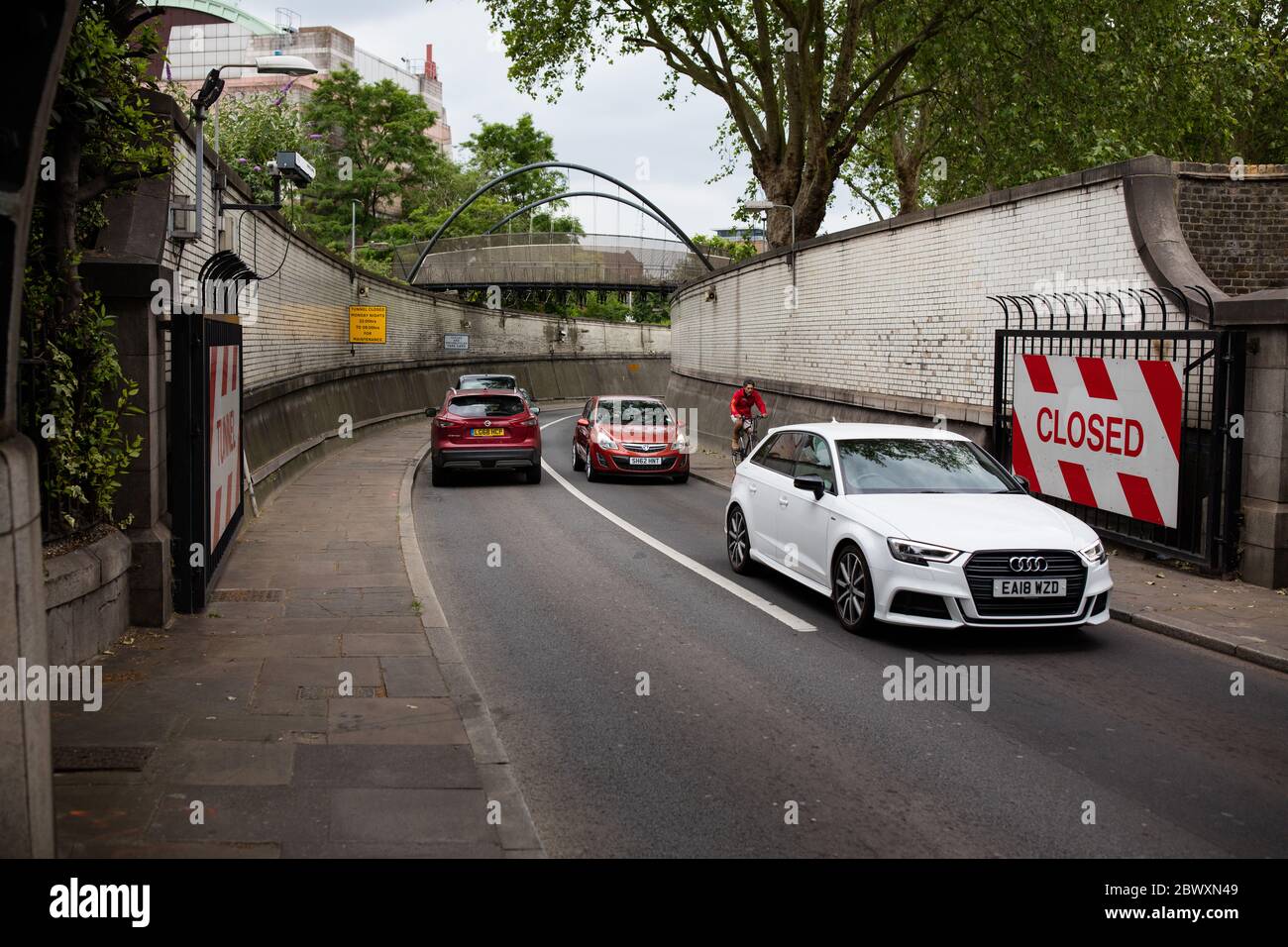 Rotherhithe Tunnel north entrance, East London, General View GV Stock