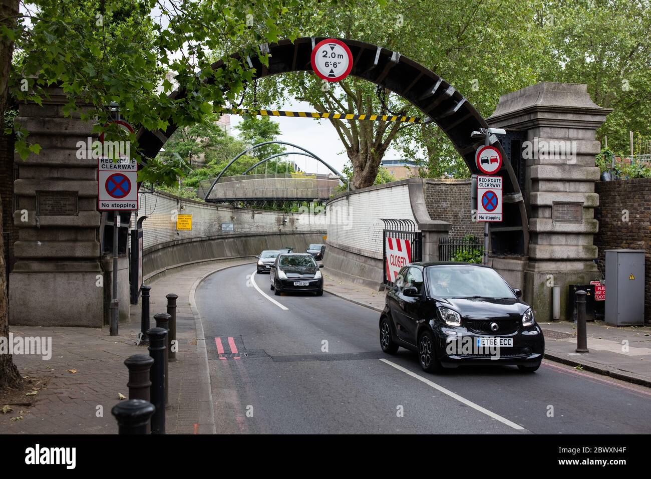 Rotherhithe Tunnel north entrance, East London, General View GV Stock