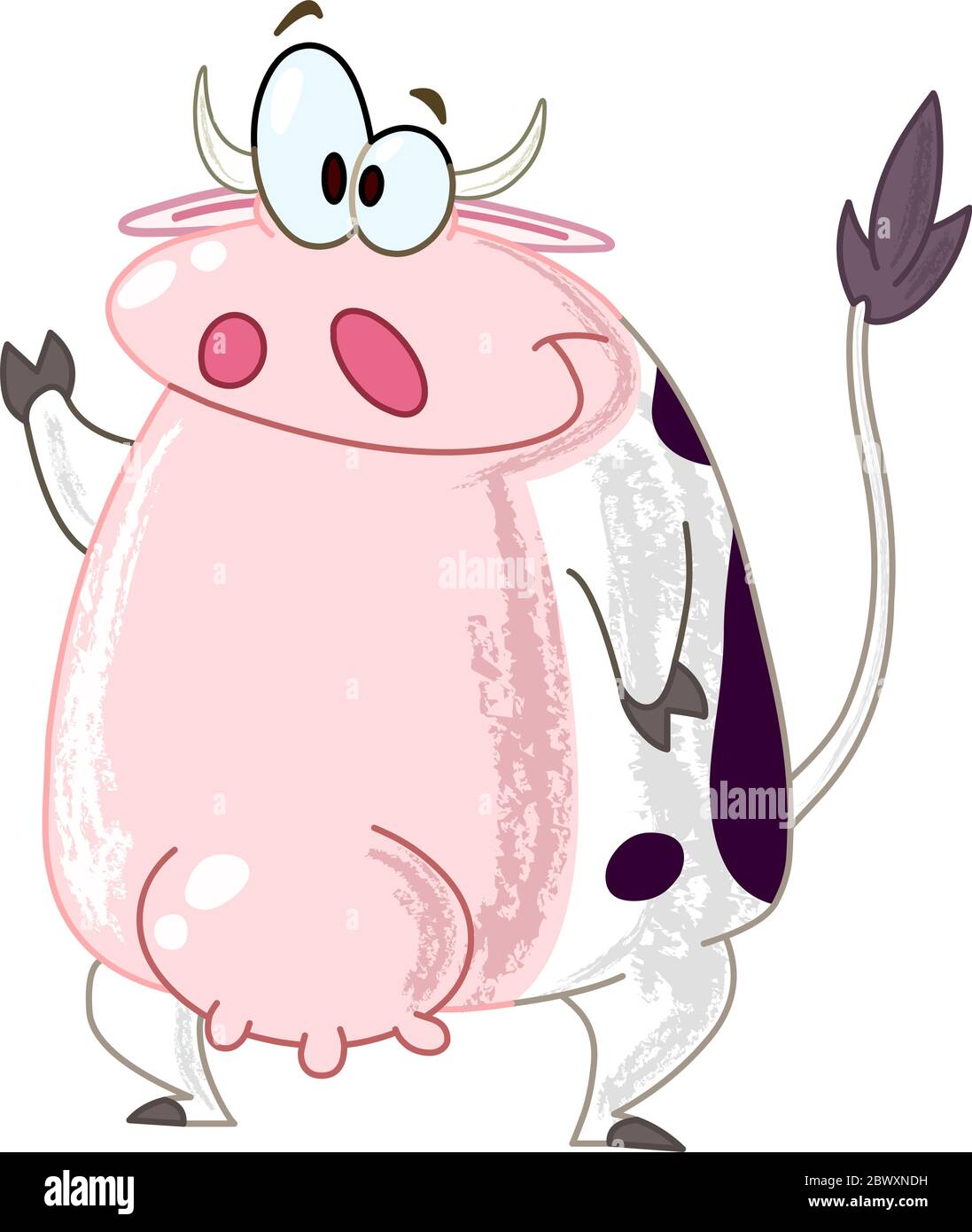Smiling cow waving with her hand Stock Vector