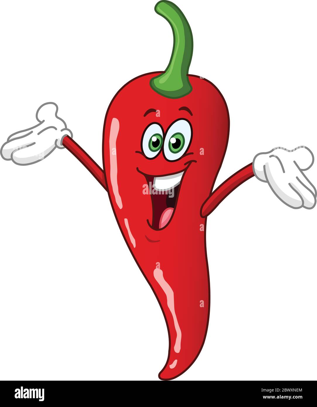 Red hot chili pepper cartoon Stock Vector