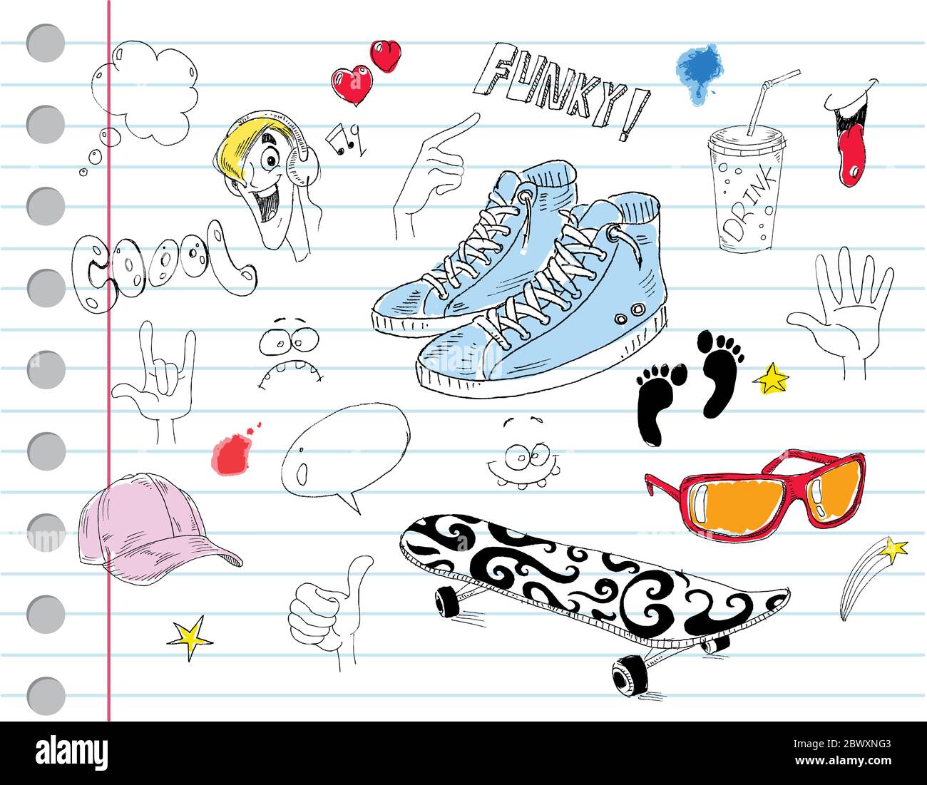 Cool notebook doodles Stock Vector Image & Art Alamy