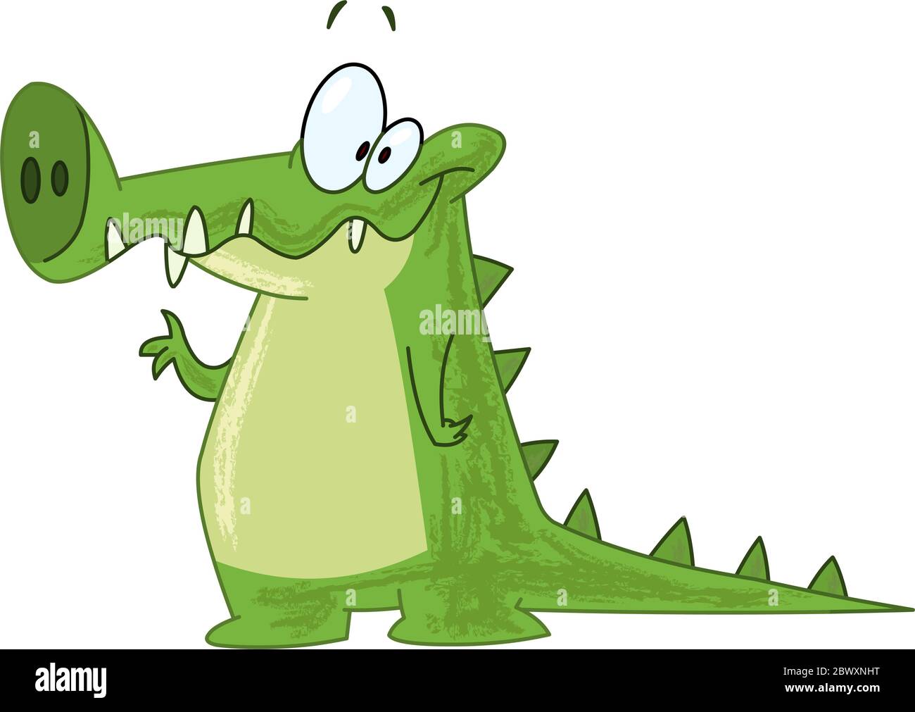 Smiling crocodile alligator waving with his hand Stock Vector