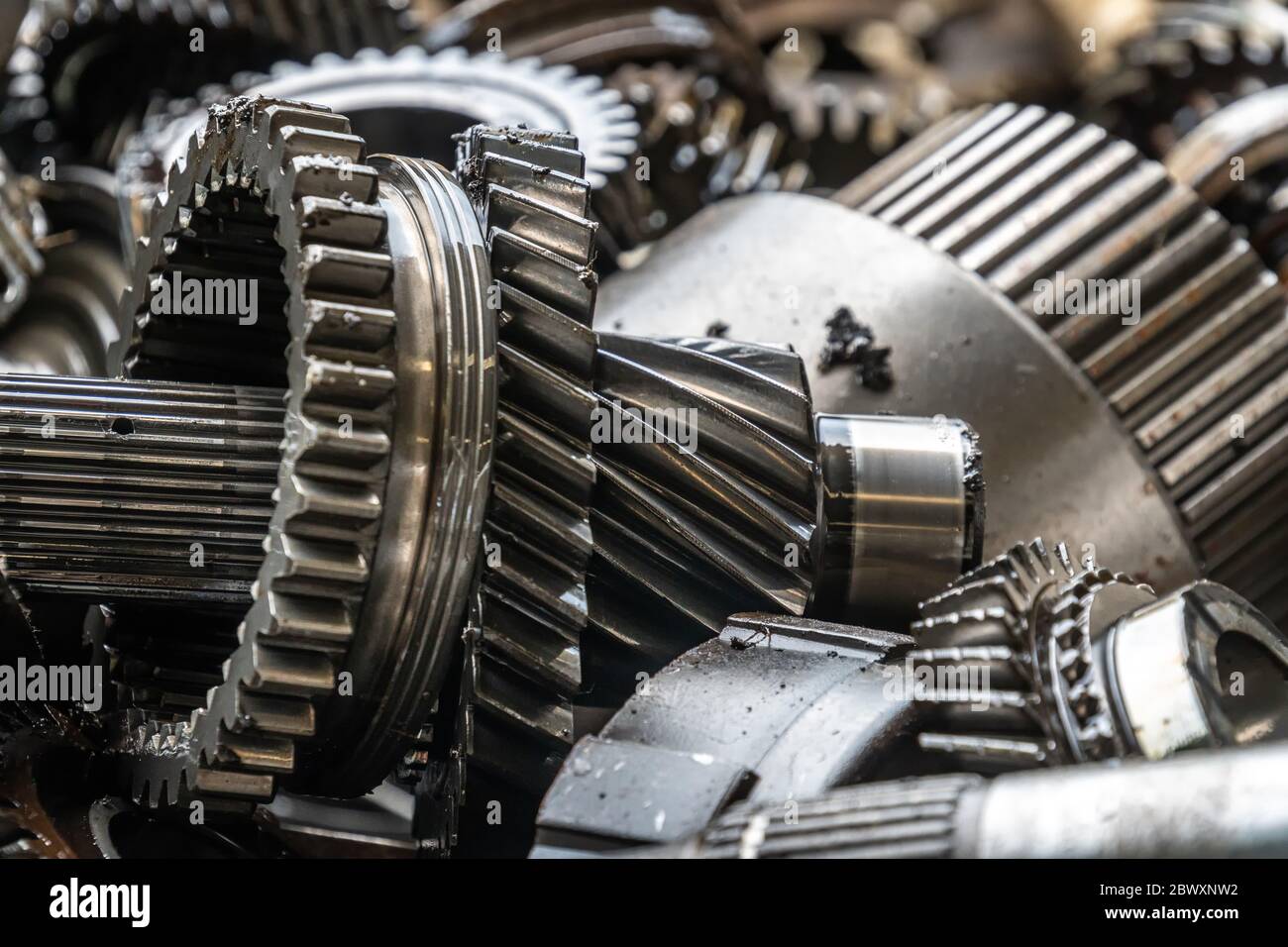 used transmission gearbox part at junkyard or scrapyard for recycling ...