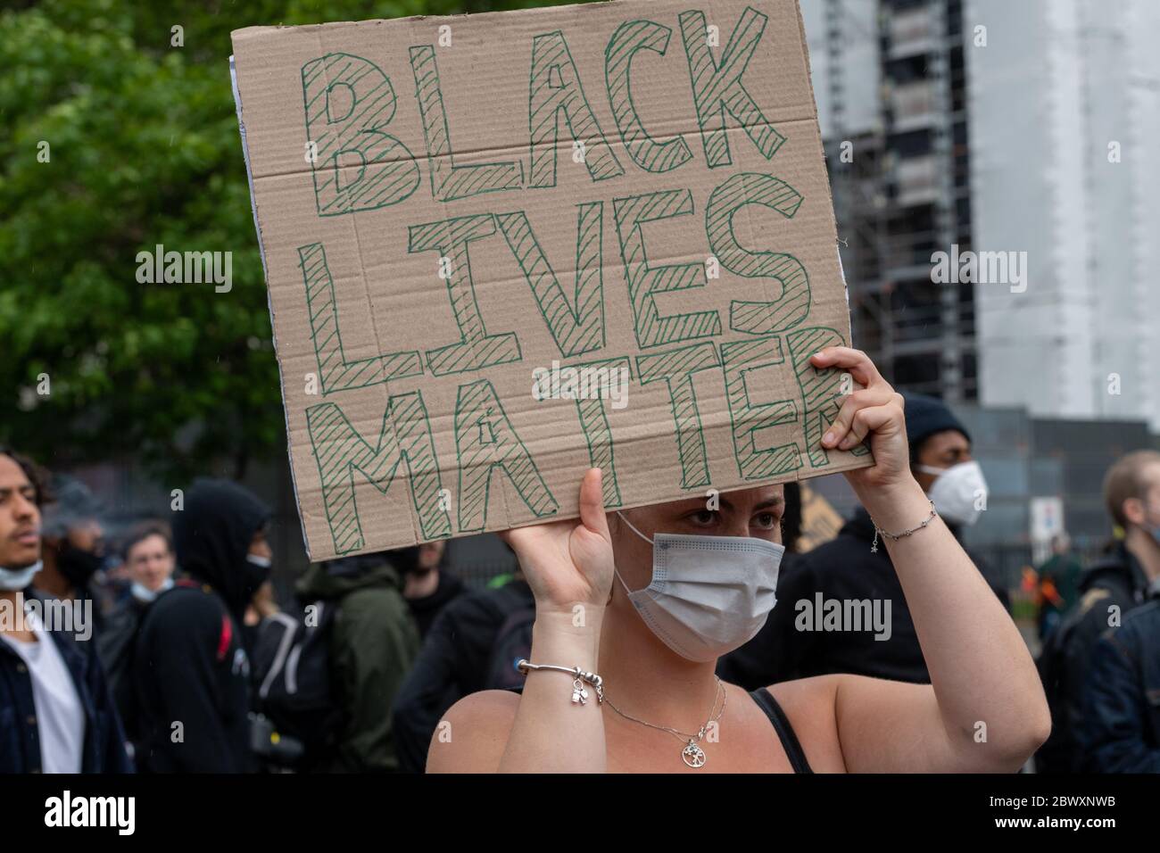 London, UK. 3rd June, 2020. Black Lives Matter demonstration in Whitehall London Credit: Ian Davidson/Alamy Live News Stock Photo