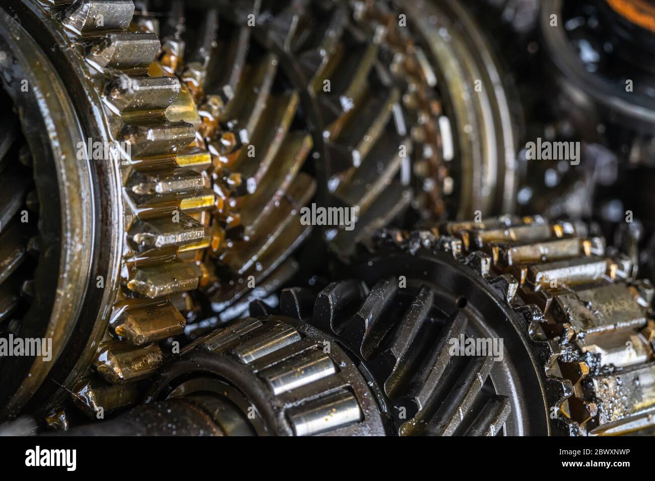 used transmission gearbox part at junkyard or scrapyard for recycling