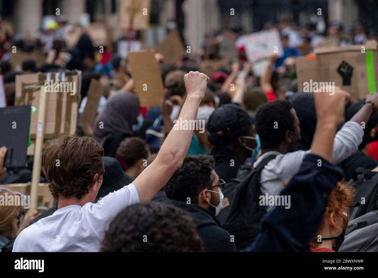 London, UK. 3rd June, 2020. Black Lives Matter demonstration in Whitehall London Credit: Ian Davidson/Alamy Live News Stock Photo