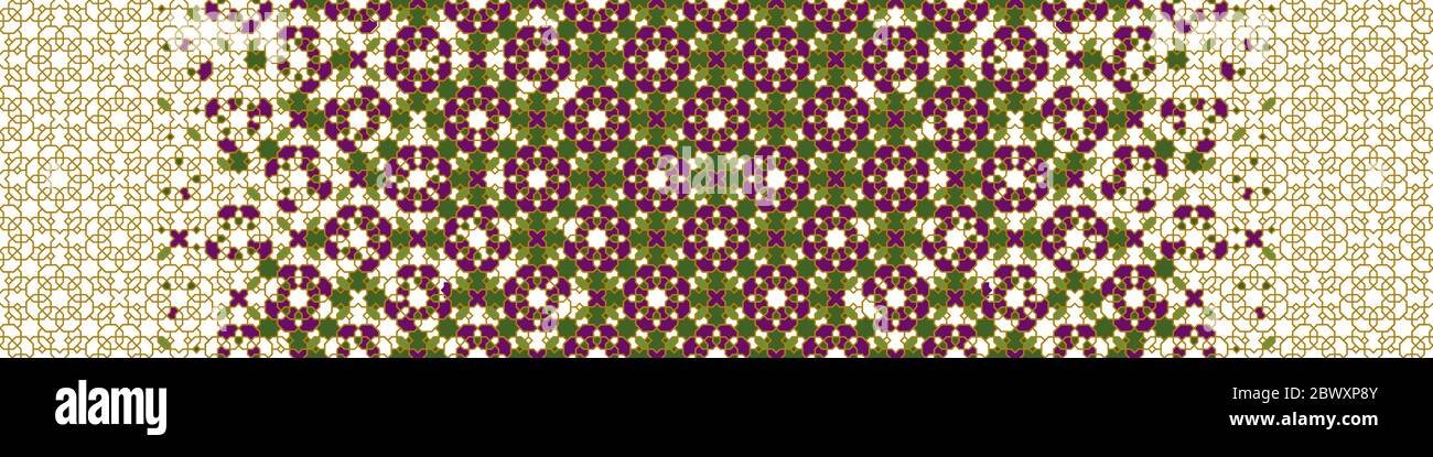 Rich, luxury arab vector pattern. Geometric halftone arab pattern with color tile disintegration Stock Vector
