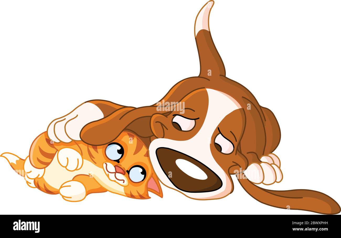 Cartoon cat dog hi-res stock photography and images - Alamy