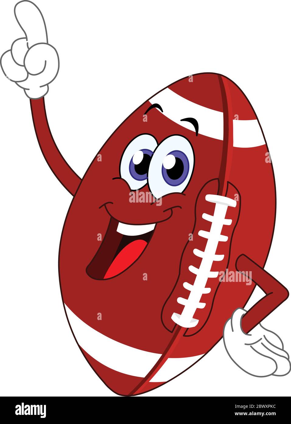 Cartoon American football pointing with his finger Stock Vector