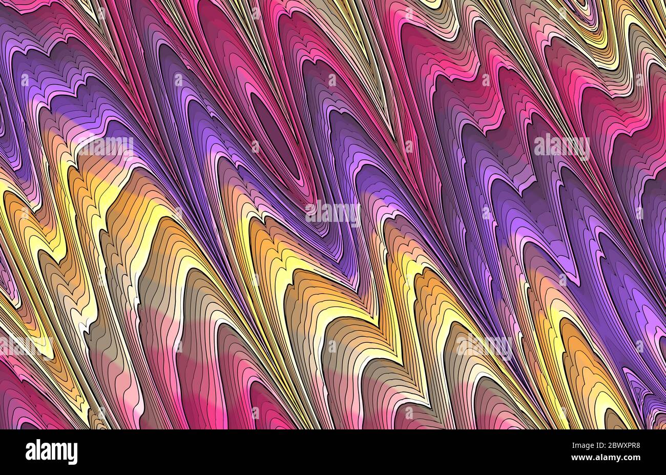 colorful trippy wavy psychodelic pattern Stock Photo