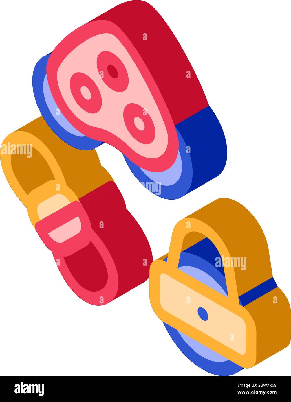 Rollers Detail Rope Movement Equipment isometric icon Stock Vector